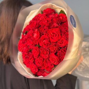 Букет красных роз 40 см. 51 штук