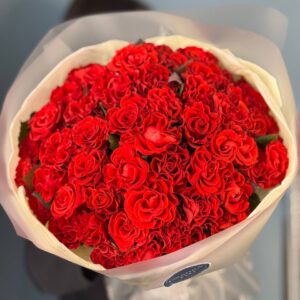 Букет красных роз 40 см. 51 штук