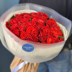Букет красных роз 40 см. 51 штук