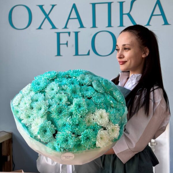 Хризантема зеленая букет