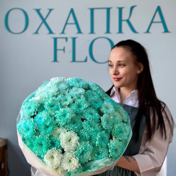 Хризантема зеленая букет