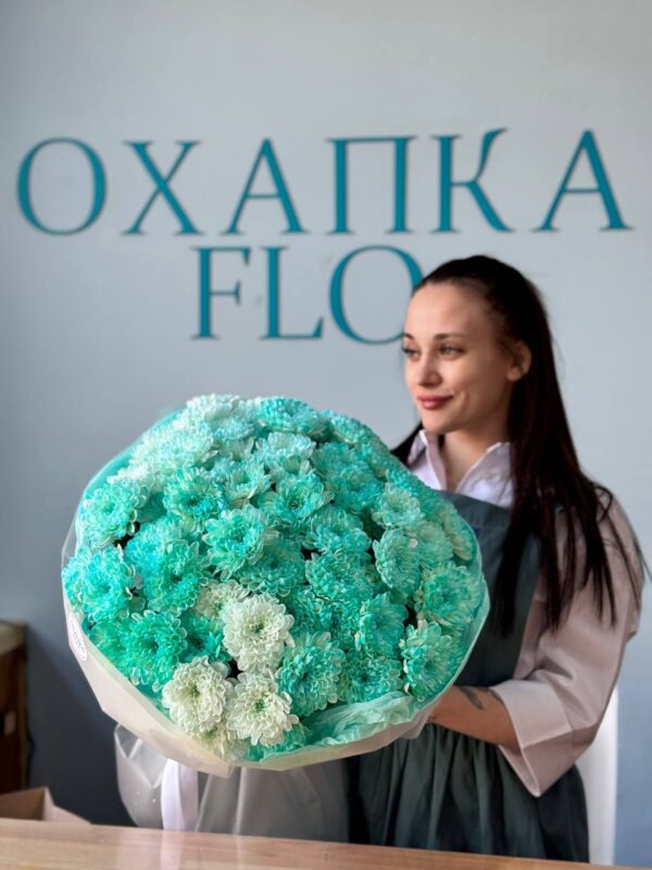 Хризантема зеленая букет