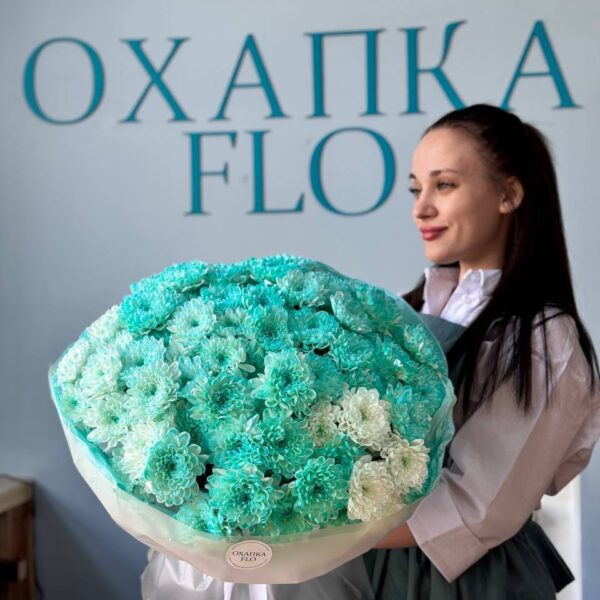 Хризантема зеленая букет
