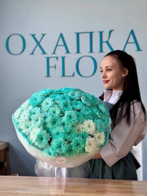 Хризантема зеленая букет