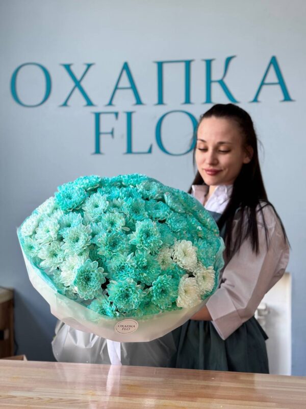 Хризантема зеленая букет