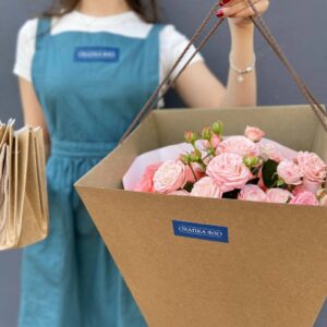 Розы нежно-розовые кустовые букет