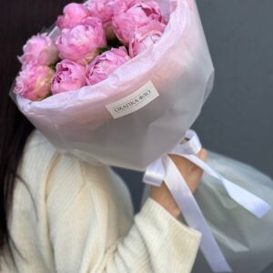 Пионы розовые 9 штук Диннер Плате