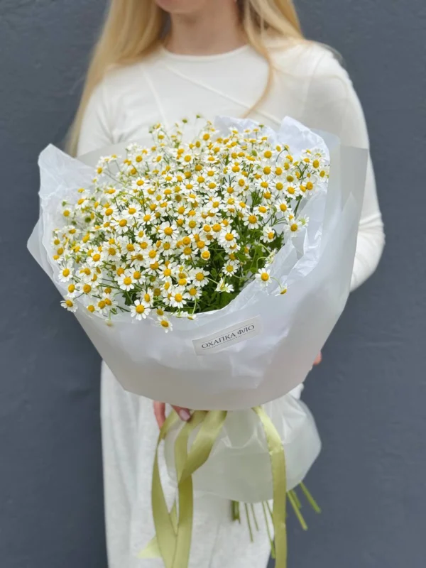 Букет из 15 кустовых ромашек