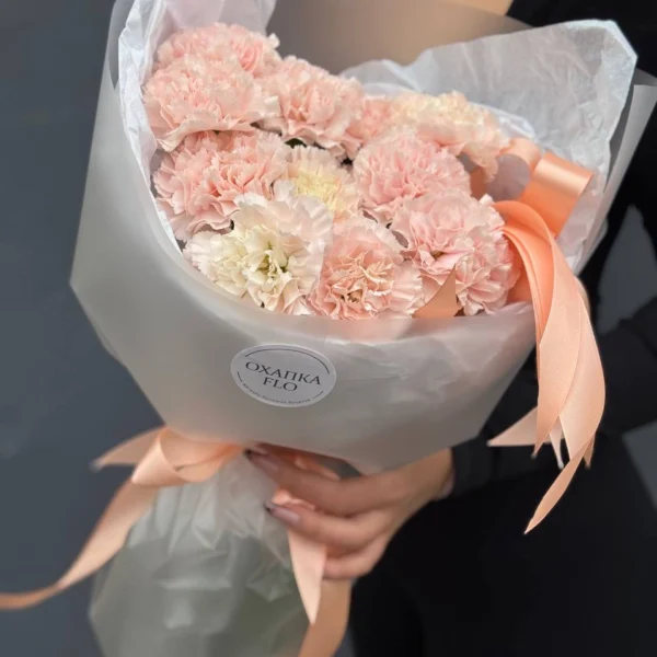 Букет диантусов, 15шт, пудровых
