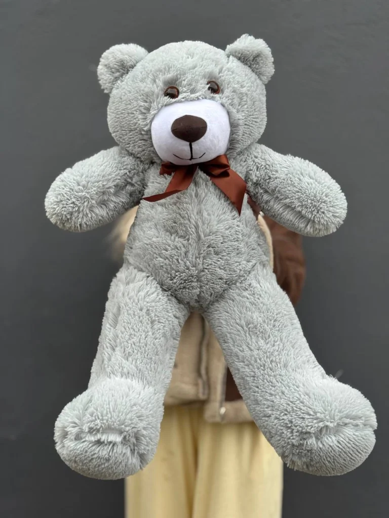 Мишка плюшевый серый, 80см