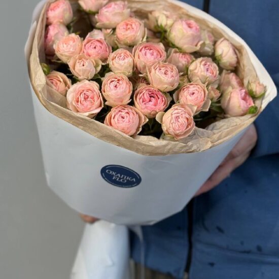 Букет кустовых роз пионовидных нежно-розовых 7 штук №4.