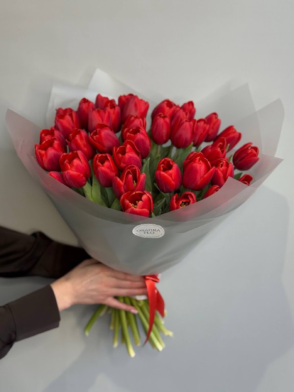 Букет тюльпанов красных, 39шт