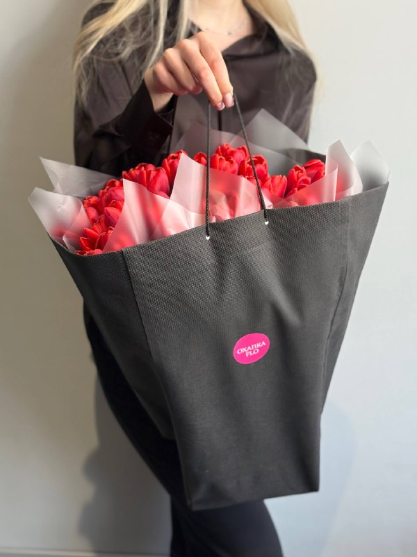 Букет тюльпанов красных, 39шт