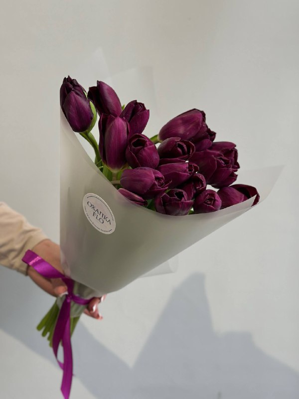 Букет фиолетовых тюльпанов сортовых, 15 шт